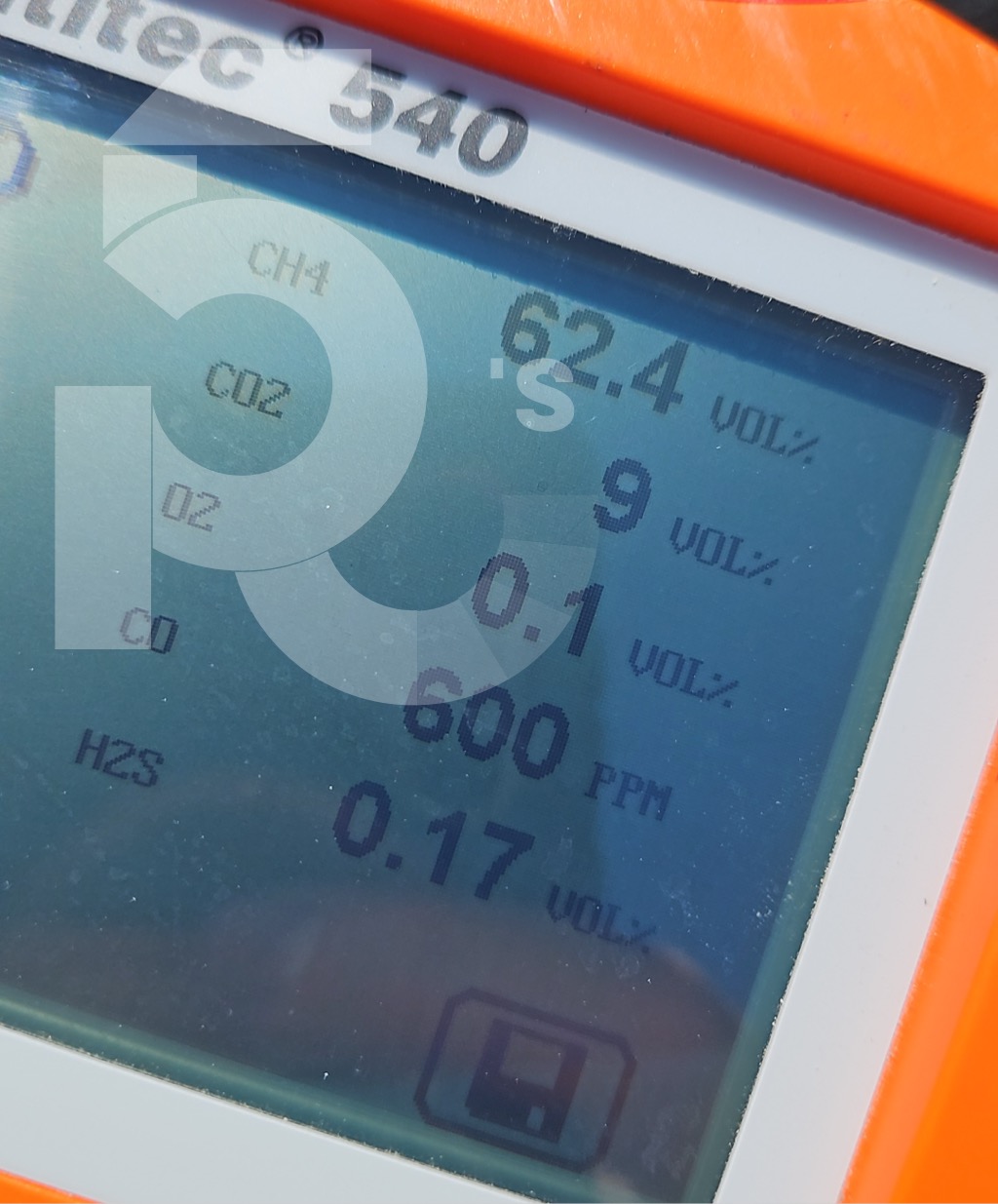 Methane measuring equipment during research